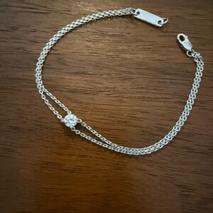 2/5 ctw Round Lab Grown Diamond Chain Bracelet - 7 Inches Sterling Silver